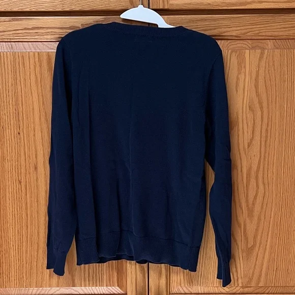 Qualfort Navy Blue Crewneck Sweater, EUC, Size M - Picture 2 of 5